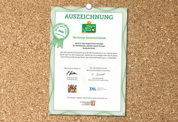 Urkunde Auszeichnung Spielen macht Schule